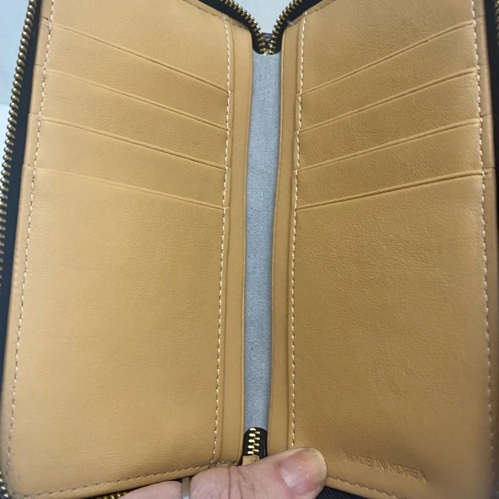 Red & Basck Snakeskin Bifold Cellphone Clutch RFID blocking